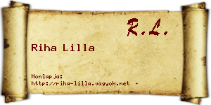 Riha Lilla névjegykártya